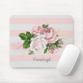 Rosa Vintage, blumengestreift Mousepad (Mit Mouse)