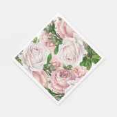 Rosa Vintage Blumengrün Serviette (Ecke)