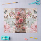 Rosa Vintage Blumengrunge Decoupage Seidenpapier (Basteln)
