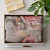 Rosa Vintage Blumengrunge Decoupage Seidenpapier (Geschenk)