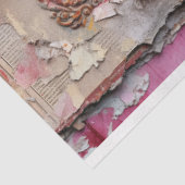Rosa Vintage Blumengrunge Decoupage Seidenpapier (Ausschnitt)