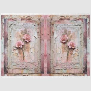 Rosa Vintage Blumengrunge Decoupage Seidenpapier