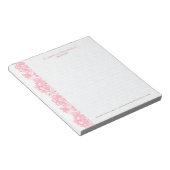 Rosa Vintage Blumenspitze Notizblock (angewinkelt)