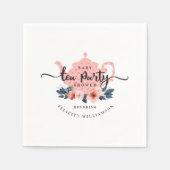 Rosa Vintage Blumentee-Party-Mädchen-Baby-Dusche Serviette (Vorderseite)