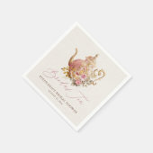 Rosa Vintage-Blumenteekanne Brautschauer-Tee Serviette (Ecke)