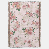 Rosa Vintage Blüte Decke (Vorderseite Vertikal)