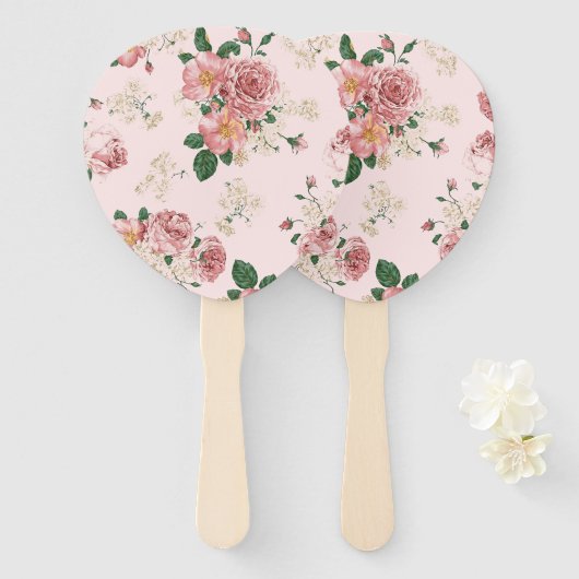 Rosa Vintage Blüte Fächer (Vorne und Hinten)