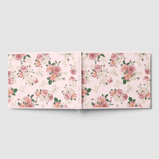 Rosa Vintage Blüte Gästebuch (Voll)