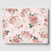 Rosa Vintage Blüte Gästebuch (Rückseite)