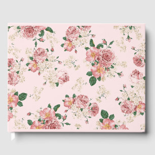 Rosa Vintage Blüte Gästebuch