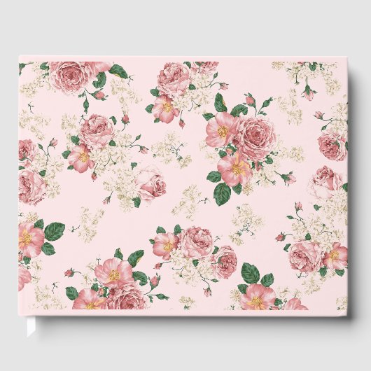 Rosa Vintage Blüte Gästebuch (Vorderseite)