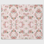 Rosa Vintage Blüte Geschenkpapier (Flach)