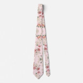 Rosa Vintage Blüte Krawatte (Vorderseite)