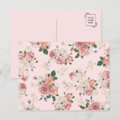 Rosa Vintage Blüte Postkarte (Vorne/Hinten)
