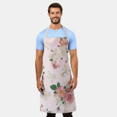 Rosa Vintage Blüte  Schürze (Getragen)