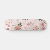 Rosa Vintage Blüte Skateboard (Horizontal)