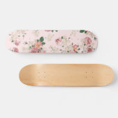 Rosa Vintage Blüte Skateboard (Horizontal)