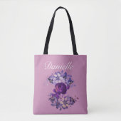 Rosa Vintage Blüte Tasche (Vorderseite)