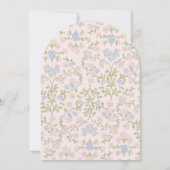 Rosa Vintage Blütendusche Einladung (Rückseite)