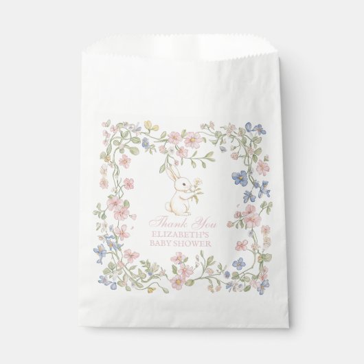 Rosa Vintage Blütendusche Geschenktütchen (Vorderseite)