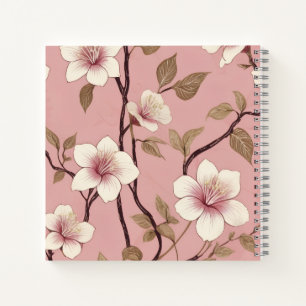 Rosa Vintage-Blütenzweig-Muster Notizblock