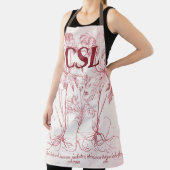 Rosa Vintage-Botanik-Kunst-Monogramm Schürze (InSitu)