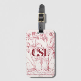 Rosa Vintage Botanische Art Monogram Gepäckanhänger