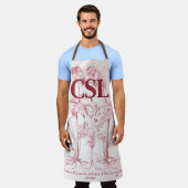 Rosa Vintage Botanische Art Monogram Schürze (Getragen)