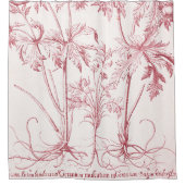 Rosa Vintage botanische Kunst Duschvorhang (Vorderseite)