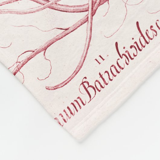 Rosa Vintage botanische Kunst Fleecedecke (Ecke)