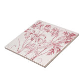 Rosa Vintage botanische Kunst Fliese (Seite)