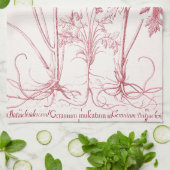 Rosa Vintage botanische Kunst Geschirrtuch (Gefaltet)