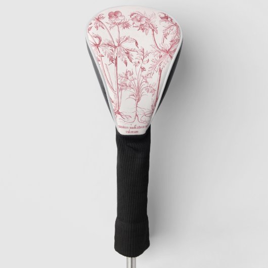 Rosa Vintage botanische Kunst Golf Headcover (Vorderseite)