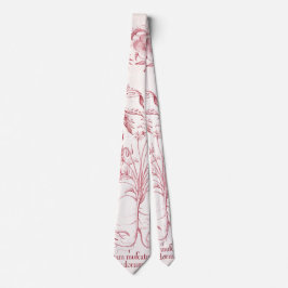 Rosa Vintage botanische Kunst Krawatte