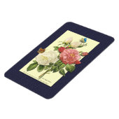 Rosa Vintage botanische Rose Magnet (Linke Seite)