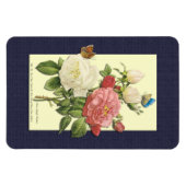 Rosa Vintage botanische Rose Magnet (Horizontal)