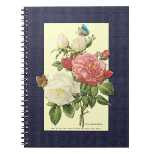 Rosa Vintage botanische Rose Notizblock