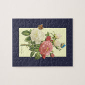 Rosa Vintage botanische Rose Puzzle (Horizontal)