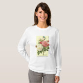 Rosa Vintage botanische Rose T-Shirt (Vorne ganz)