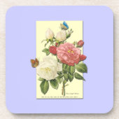 Rosa Vintage botanische Rose Untersetzer (Vorderseite)