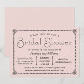 Rosa Vintage Brautparty-Einladungen Einladung (Vorne/Hinten)
