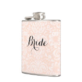 Rosa Vintage-Damask-Brautflasche Flachmann (Links)
