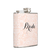 Rosa Vintage-Damask-Brautflasche Flachmann (Rechts)