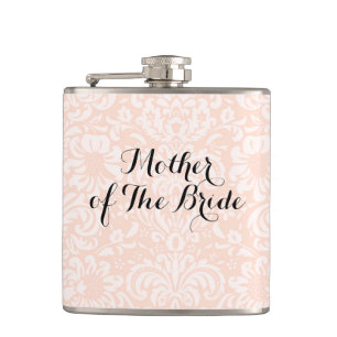 Rosa Vintage-Damask-Flasche für die Mutter der Bra Flachmann