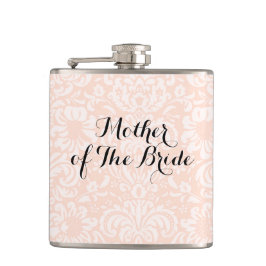 Rosa Vintage Damaskmutter der Bride Flask Flachmann