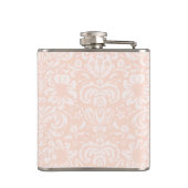 Rosa Vintage Damaskmutter der Bride Flask Flachmann (Rückseite)