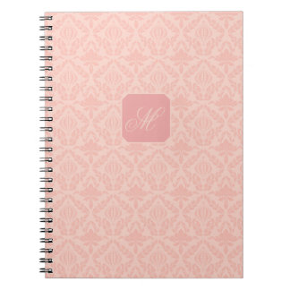 Rosa Vintage Elegantes Florales Monogramm Notizblock