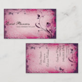 Rosa Vintage Ereignis-Planer-belaubte Visitenkarte (Vorne/Hinten)