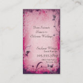 Rosa Vintage Ereignis-Planer-belaubte Visitenkarte (Rückseite)