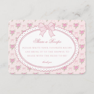 Rosa Vintage Fancy Blumen Rezept teilen Begleitkarte